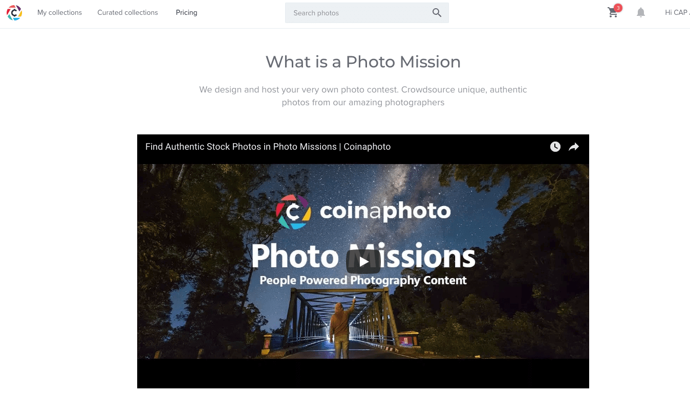 Coinaphoto B2B mission request flow