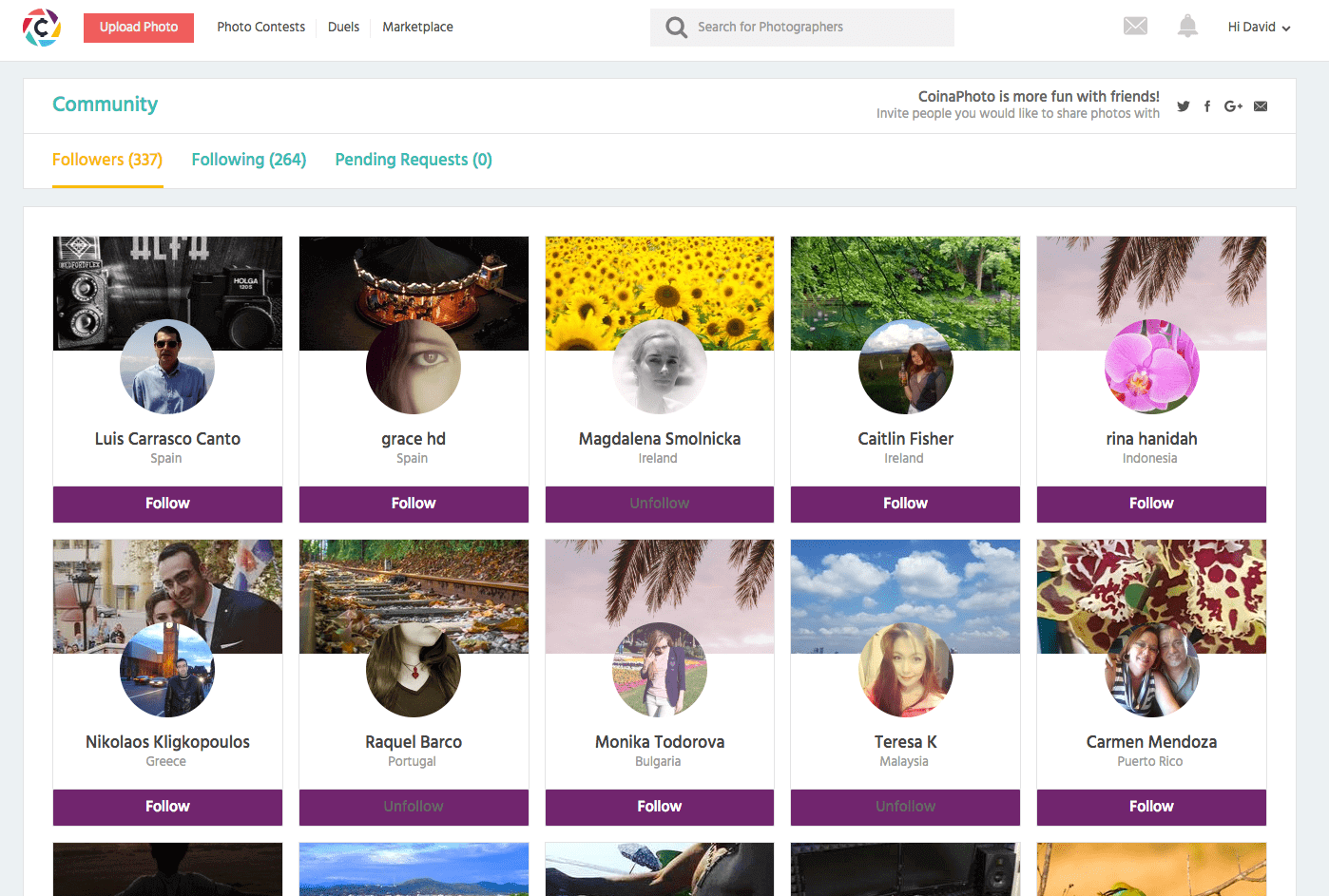 Coinaphoto B2C follower view