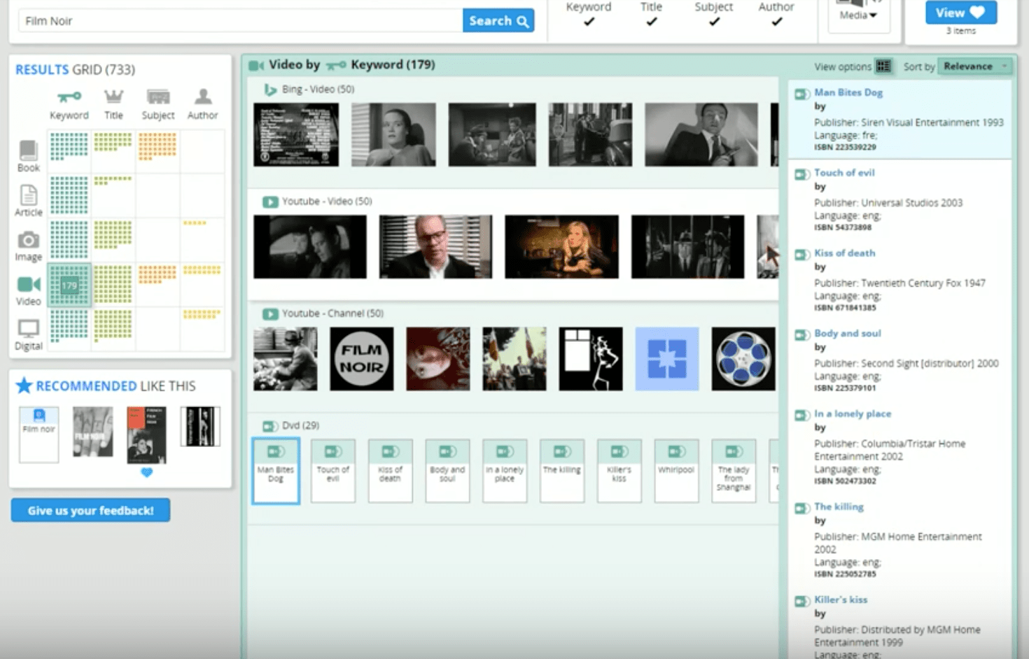 SeeSearch domain result grouping